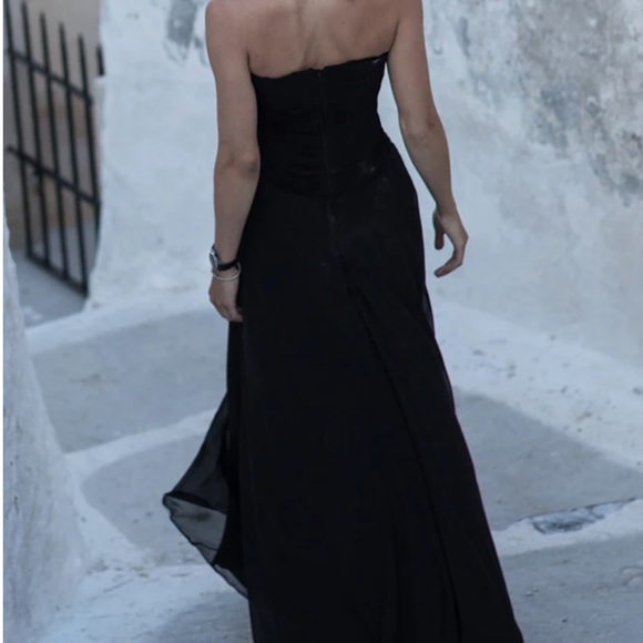 Strapless Dress Evening Gown Black Maxi Dress / Ruffle - Picture 14 of 14
